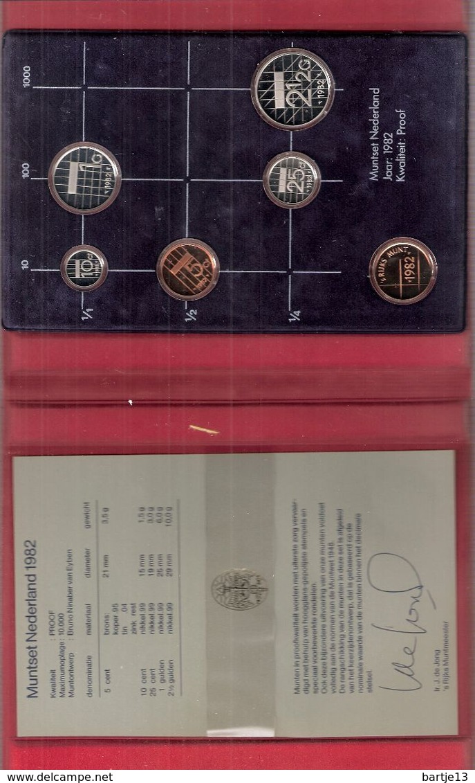 NEDERLAND PROOFSET MUNTEN 1982 HET MOEILIJKSTE JAAR MET JAARPENNING - 1980-2001 : Beatrix