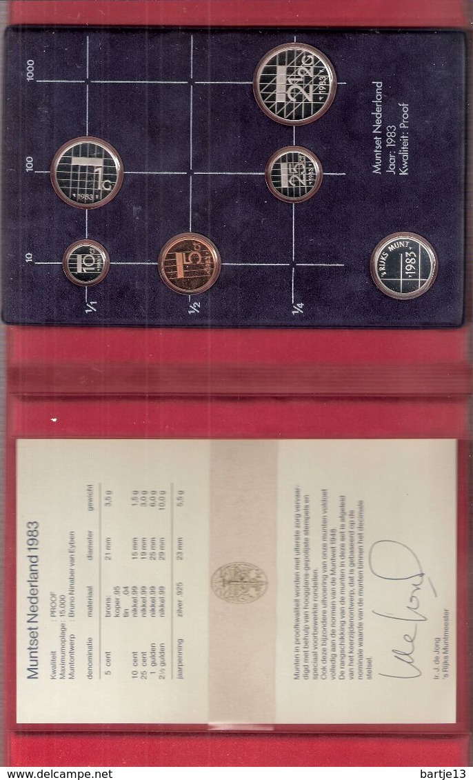 NEDERLAND PROOFSET MUNTEN 1983 MET ZILVEREN JAARPENNING - 1980-2001 : Beatrix