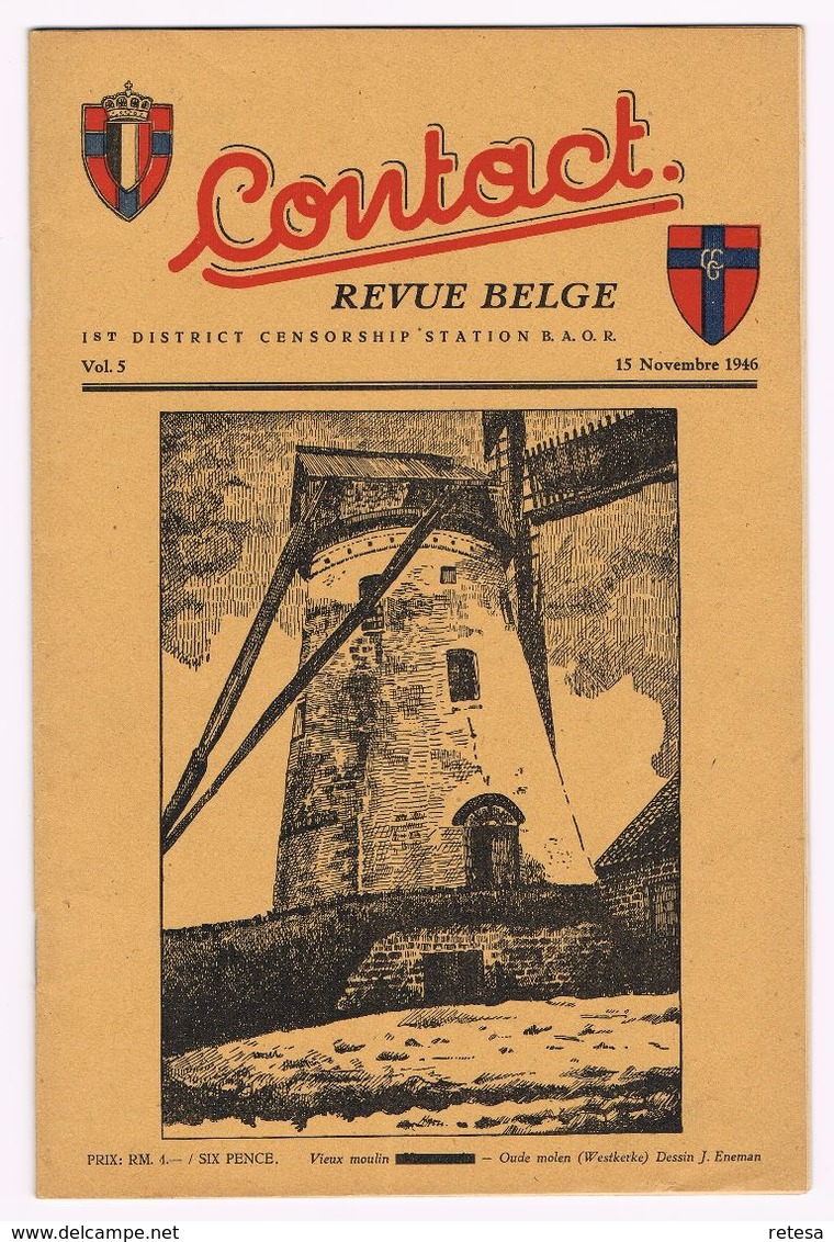 GESCHIEDENIS OUD TIJDSCHRIFT CONTACT REVUE BELGE 1946 - 32 BLZ - Histoire