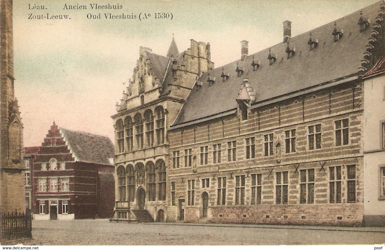 Zoutleeuw : Oud Vleeshuis ( Oude Kleurkaart)  1909 - Zoutleeuw