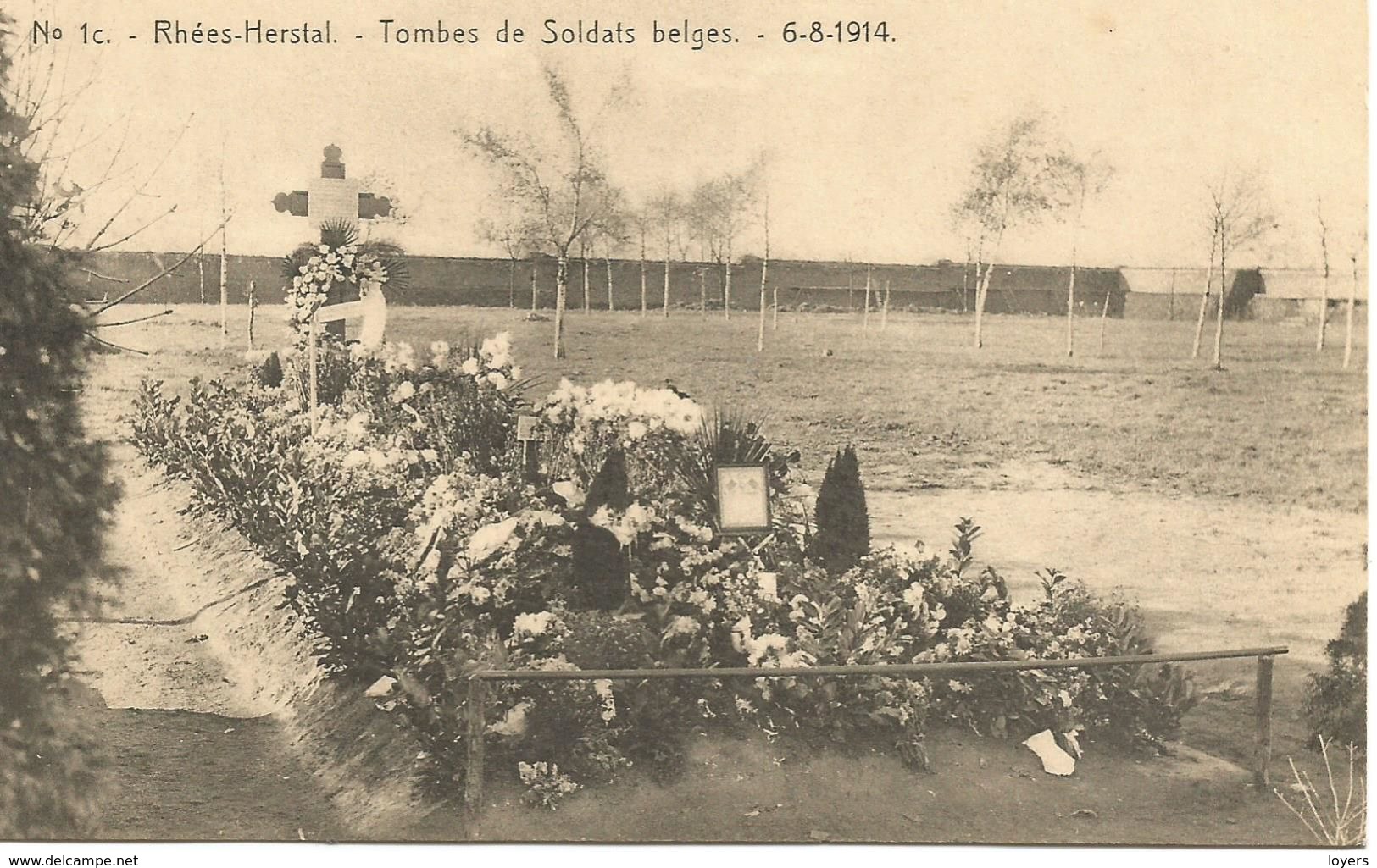 Rhées-Herstal. - Tombes De Soldats Belges - 6-8-1914.  (scan Verso) - Herstal