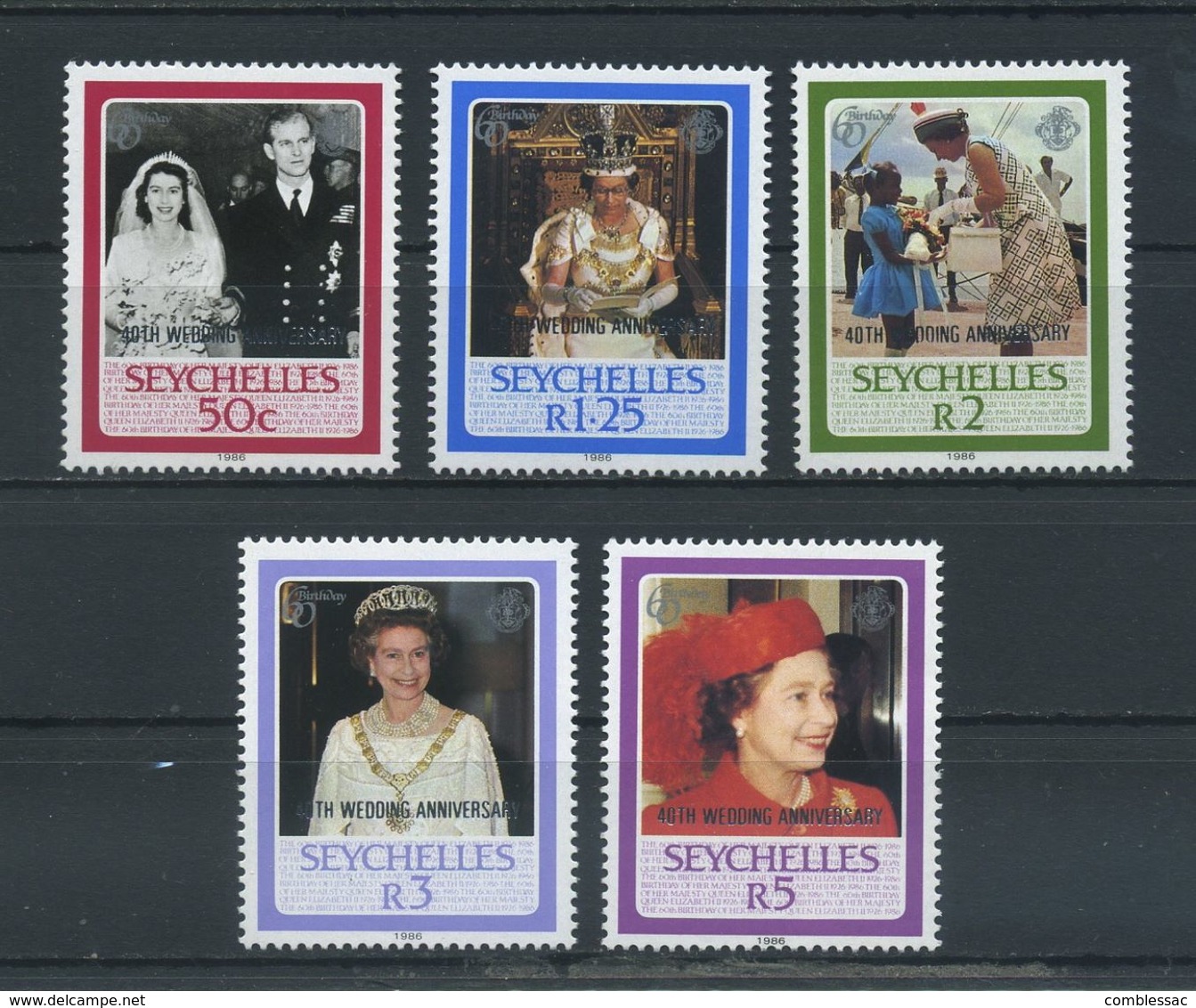 SEYCHELLES     1987    Royal  Ruby  Wedding   Set  Of  5    MH - Seychelles (1976-...)