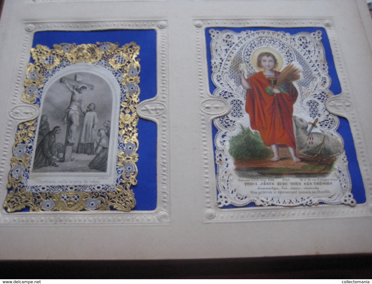 96 HOLY cards,  cartes litho, gravures, relief, mecanic : Saints ( heiligen ) JESUS MARIA cartes pieuses Very Good RARE