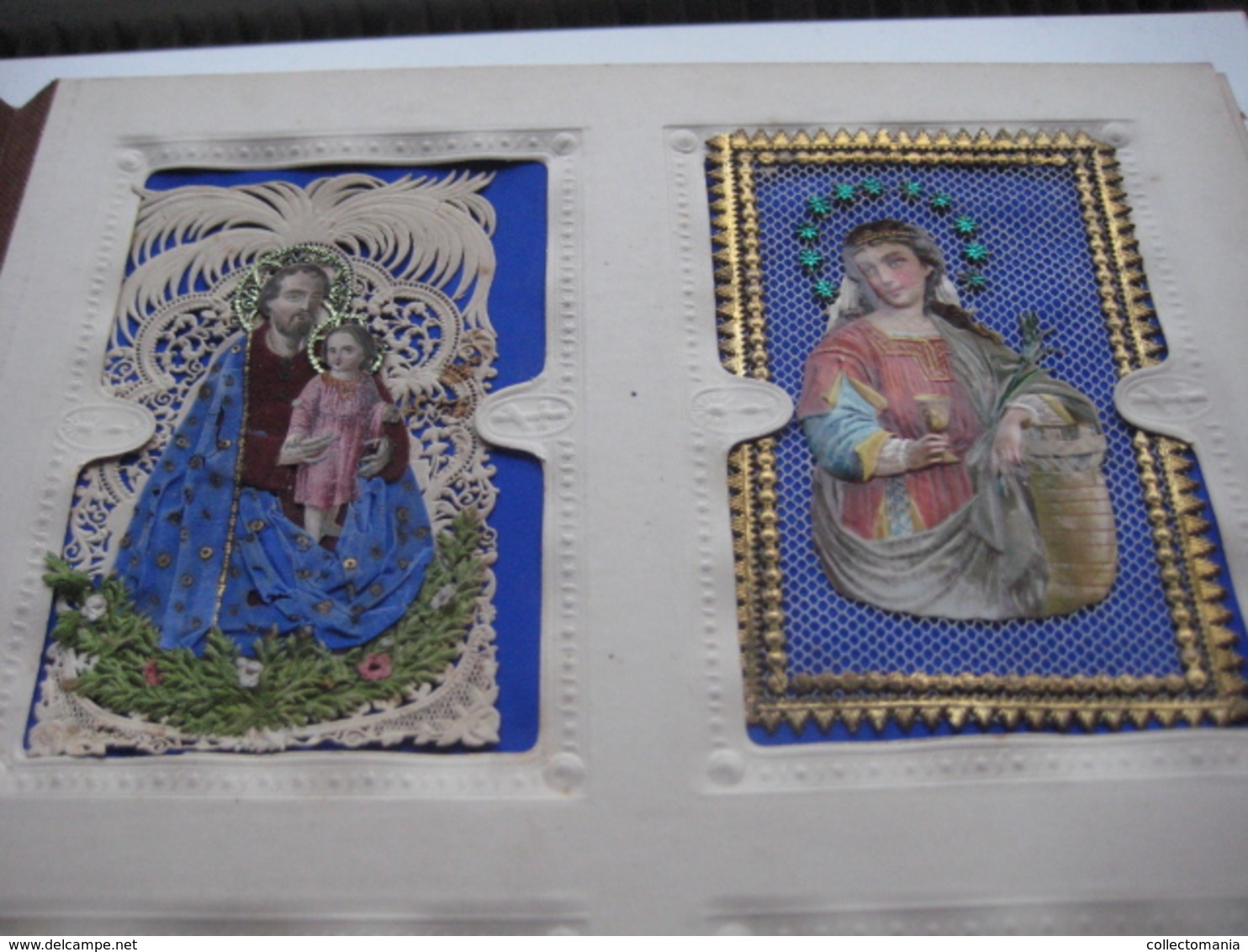 96 HOLY cards,  cartes litho, gravures, relief, mecanic : Saints ( heiligen ) JESUS MARIA cartes pieuses Very Good RARE