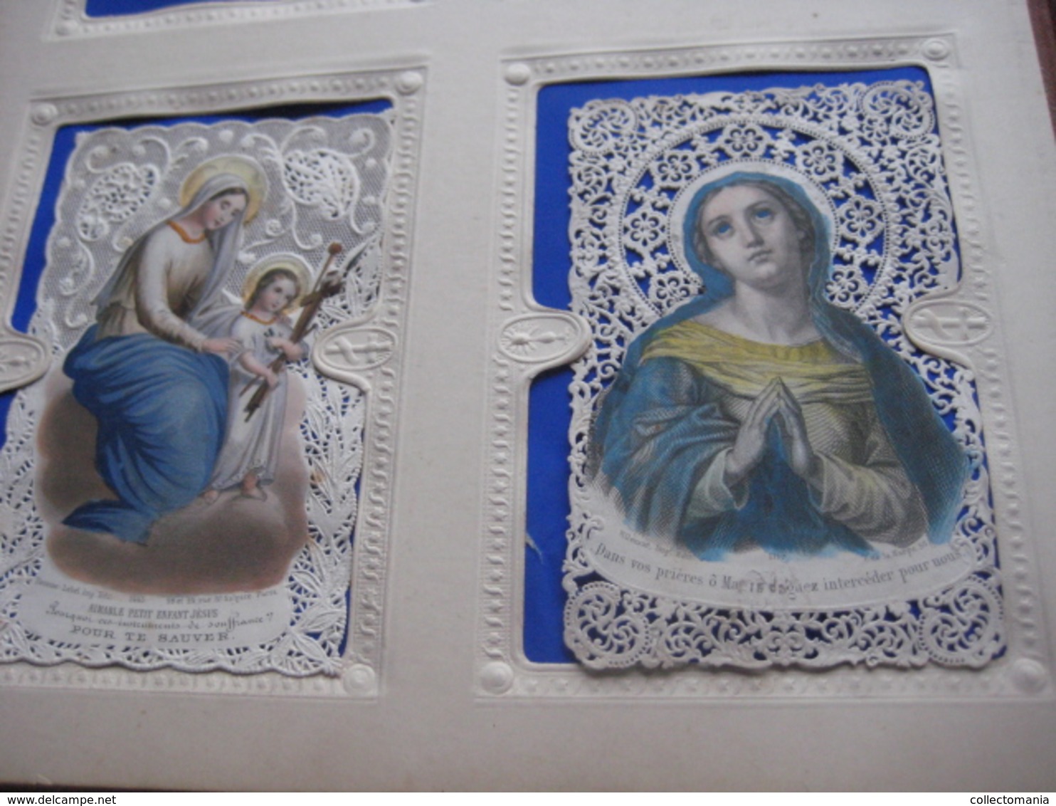 96 HOLY cards,  cartes litho, gravures, relief, mecanic : Saints ( heiligen ) JESUS MARIA cartes pieuses Very Good RARE