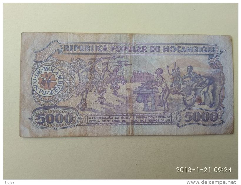 5000 Meticais 1989 - Mozambique