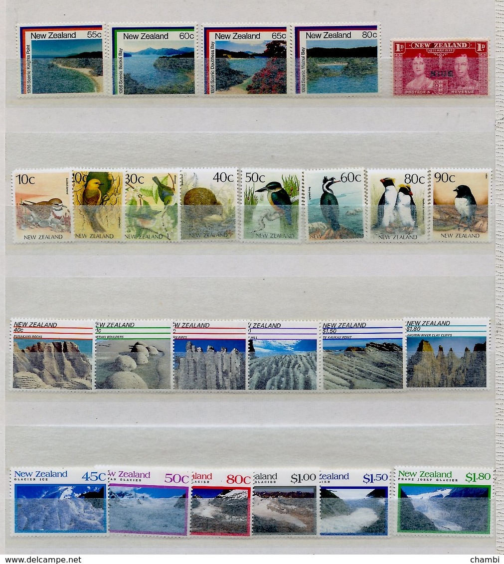 NOUVELLE-ZELANDE Lot De 25 Timbres Neufs   Séries Complètes  Tourisme Birds  -bonne Cote- - Collections, Lots & Séries