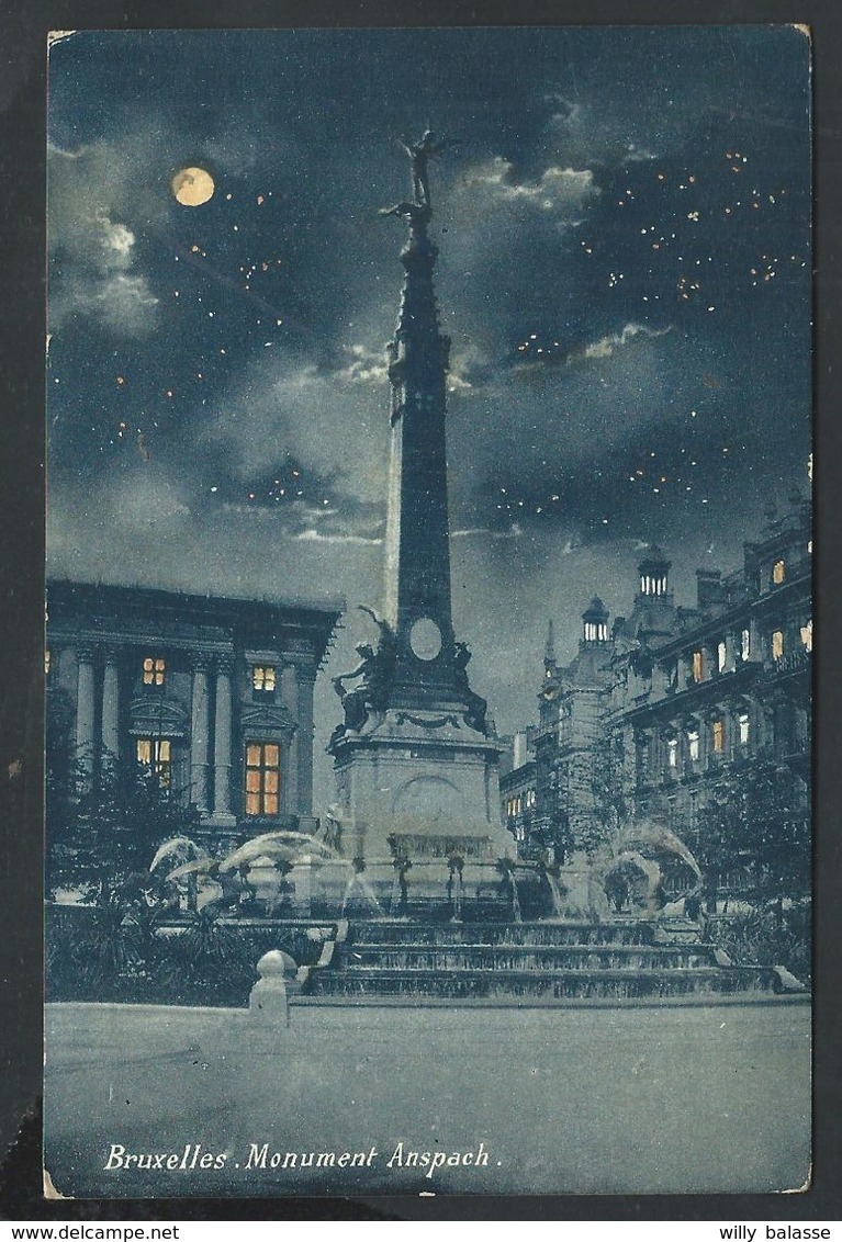 +++ CPA - BRUSSELS - BRUXELLES - Monument Anspach - Nuit Night   // - Monuments, édifices