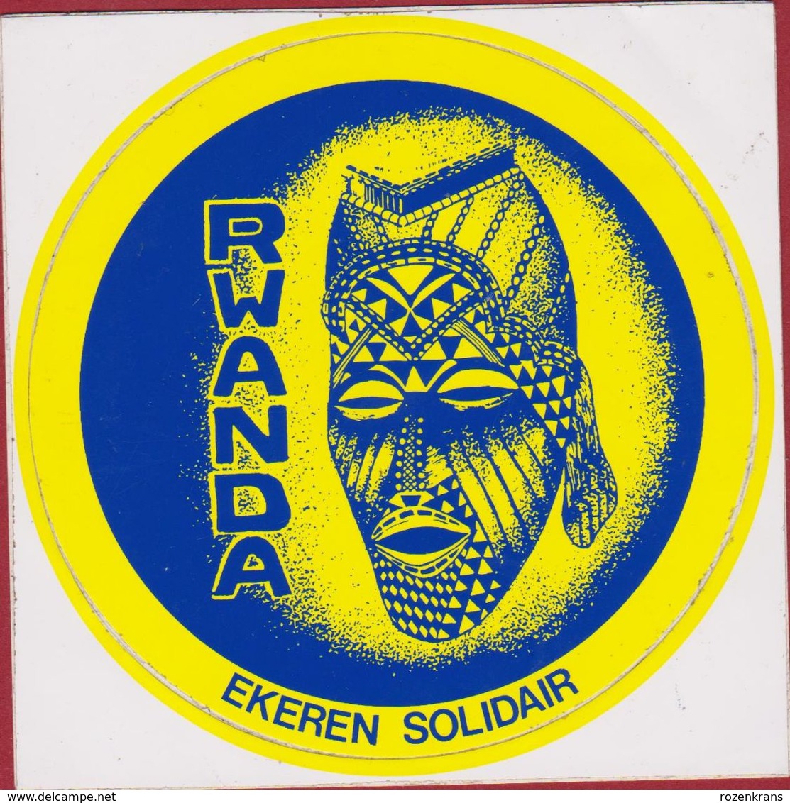 Sticker Autocollant Ekeren Solidair Rwanda Ethnic Mask Africa Human Aid Adesivo - Autocollants