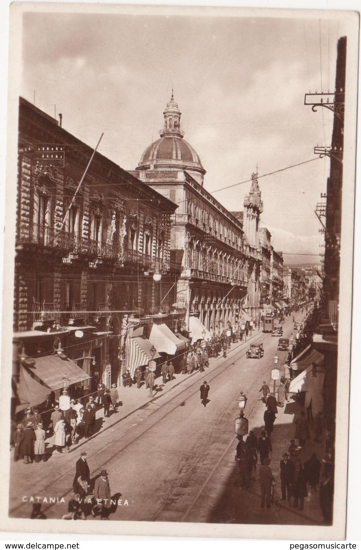 491  CATANIA VIA ETNEA ANIMATA 1935 - Catania