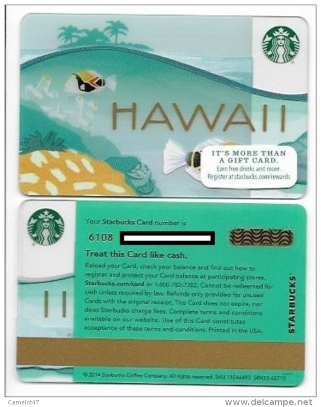 Starbucks U.S.A. Cities  "Hawaii" 2015 Gift Card No Value, Serial 6108,  Mint Condition, Limited Edition - Gift Cards