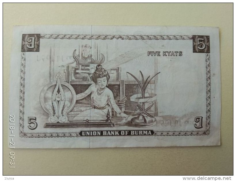 5 Kyats 1958 - Myanmar