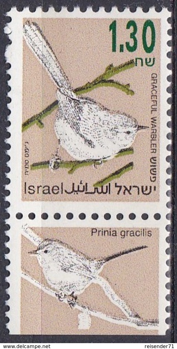 Israel 1993 Tiere Fauna Animals Vögel Birds Streifenprinie, Mi. 1280 ** - Ungebraucht (mit Tabs)