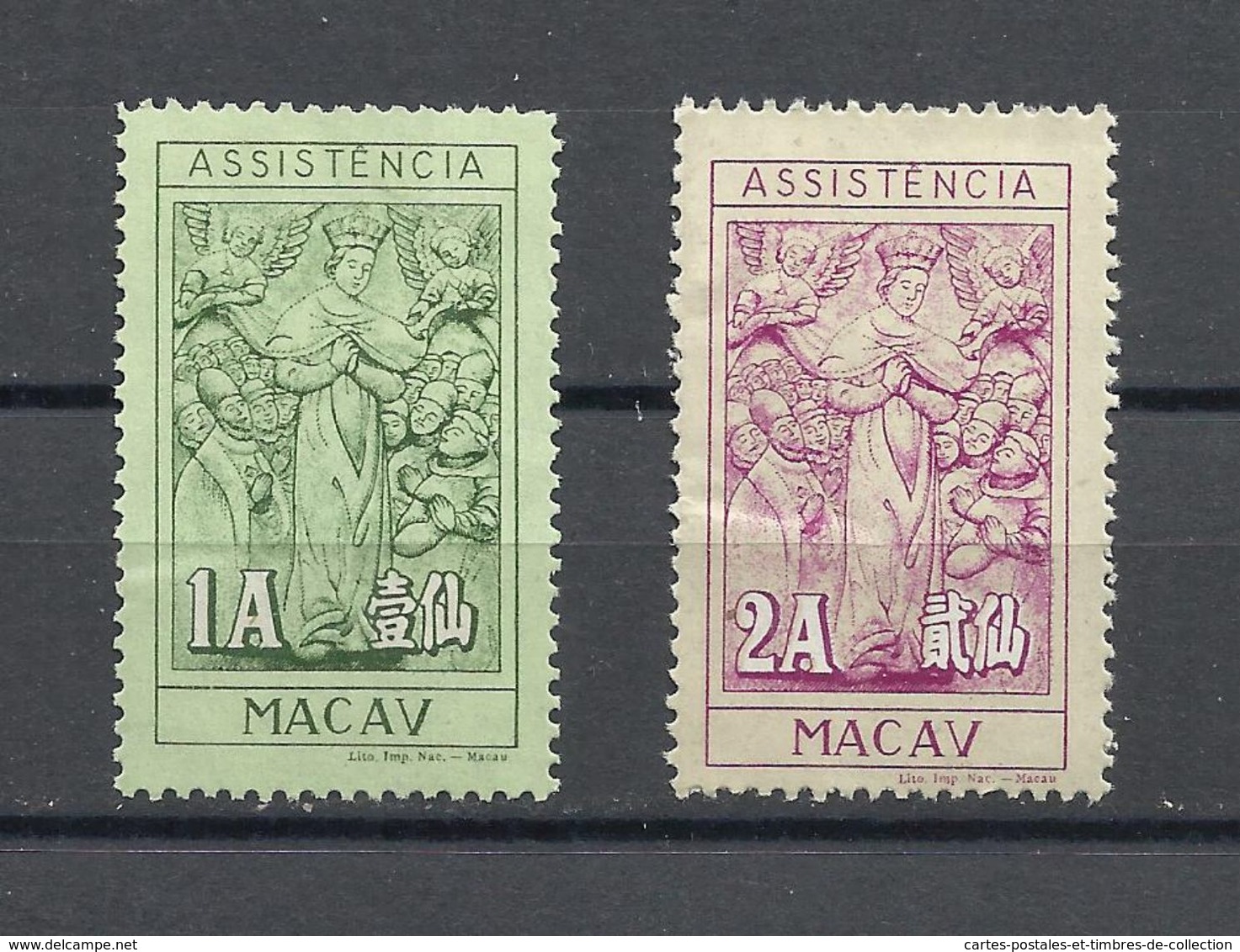 MACAO , MACAU , Lot De 2 Timbres De 1958 , N° 386 & 387 - Collections, Lots & Series