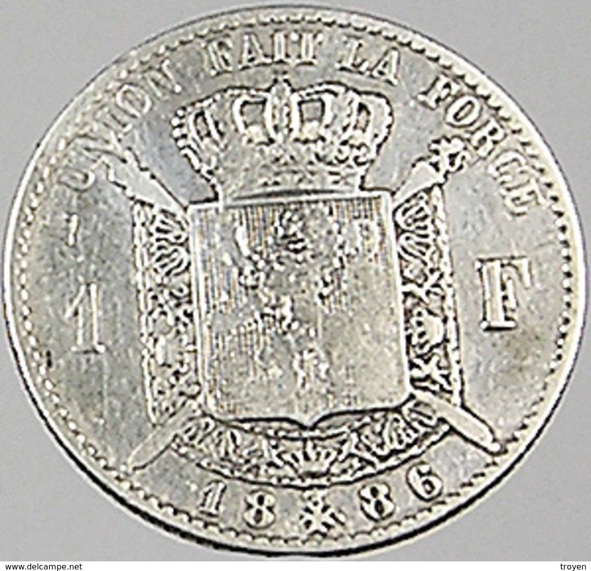 1 Franc  - Belgique - 1886 - TB+ -  Argent - - 1 Frank