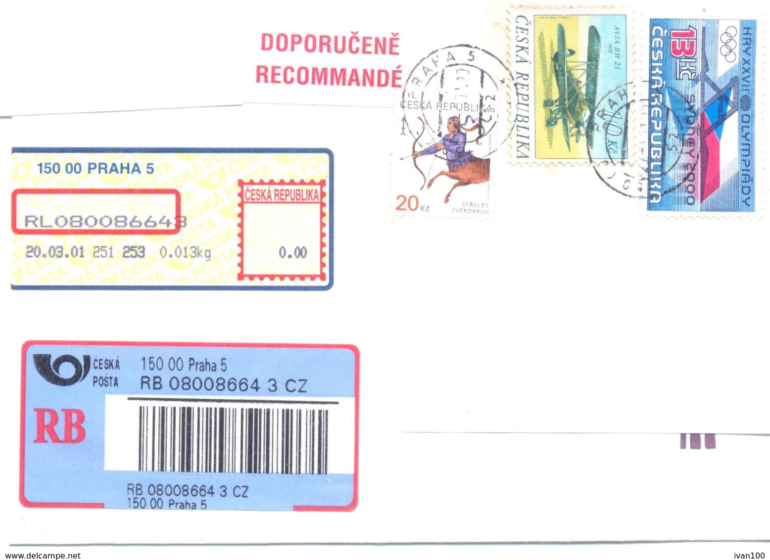 2001. Czech Republic,  The Letter Sent By Registered Air-mail Post To Moldova - Briefe U. Dokumente