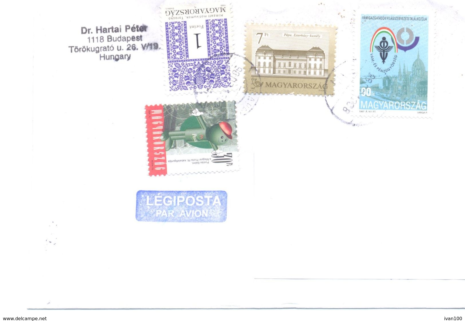 1998. Hungary,  The Letter Sent By Air-mail  Post To Moldova - Covers & Documents