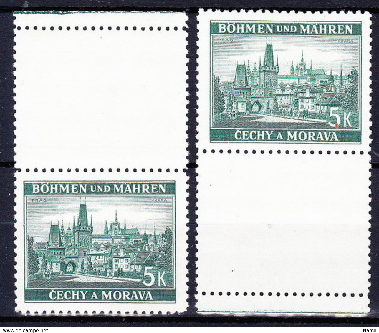 Boheme Et Moravie 1939 Mi 35 Zf (Yv 35 Avec Vignette), (MNH) ** - Neufs