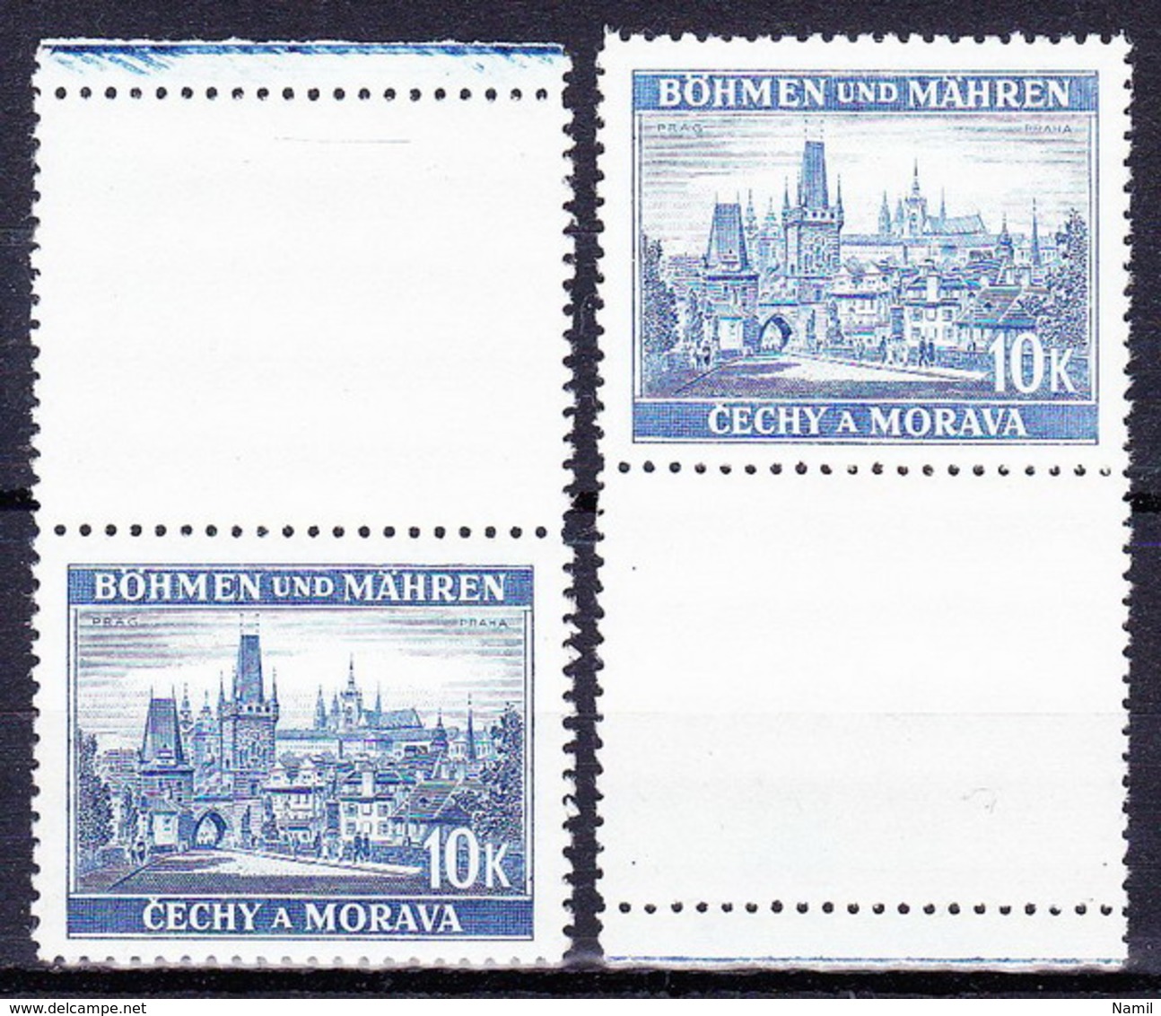 Boheme Et Moravie 1939 Mi 36 Zf (Yv 36 Avec Vignette), (MNH) ** - Unused Stamps