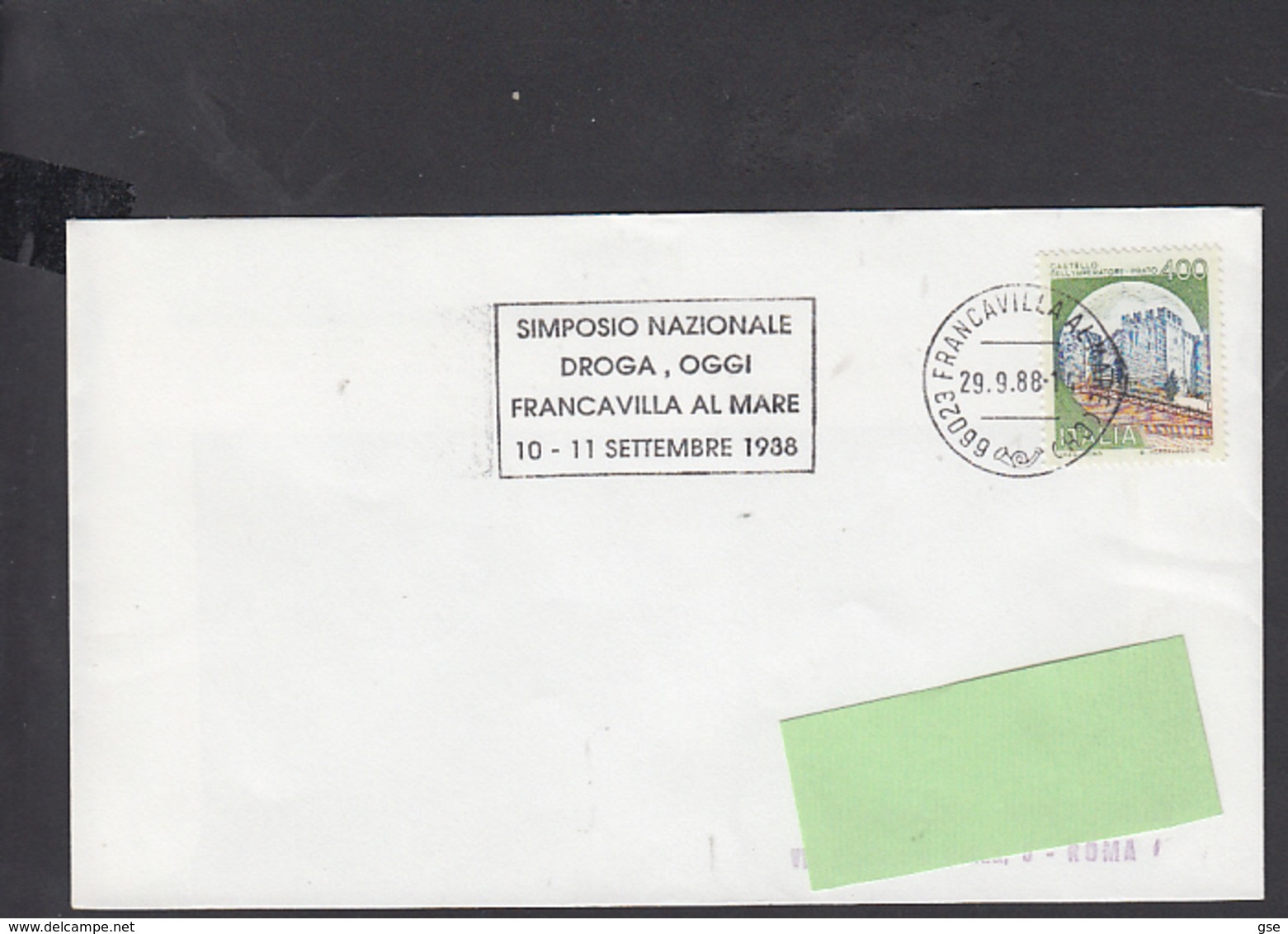 ITALIA  1988 -  Targhetta  Speciale - Simposio "droga" - Droga