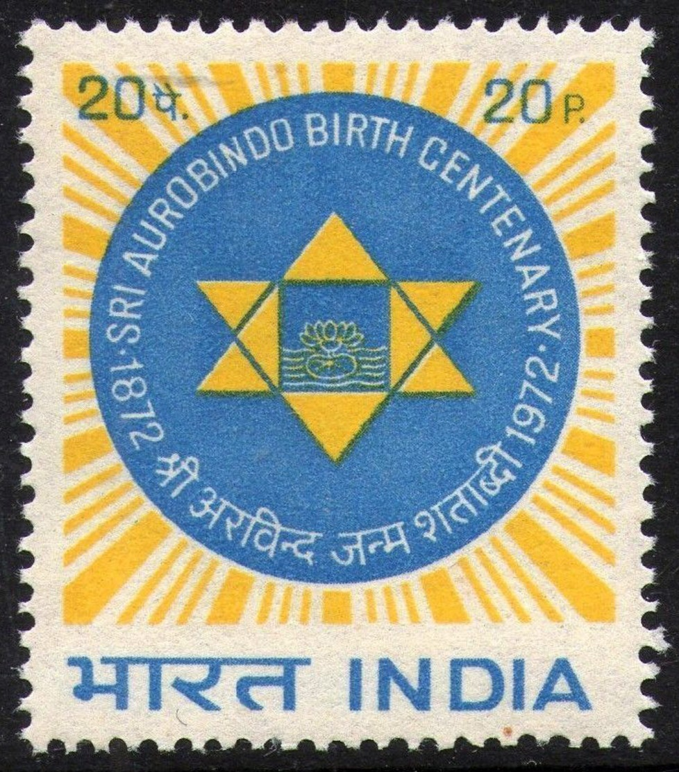 INDIA STAMPS, 15 AUG 1972, SRI AUROBINDO, MNH - Neufs