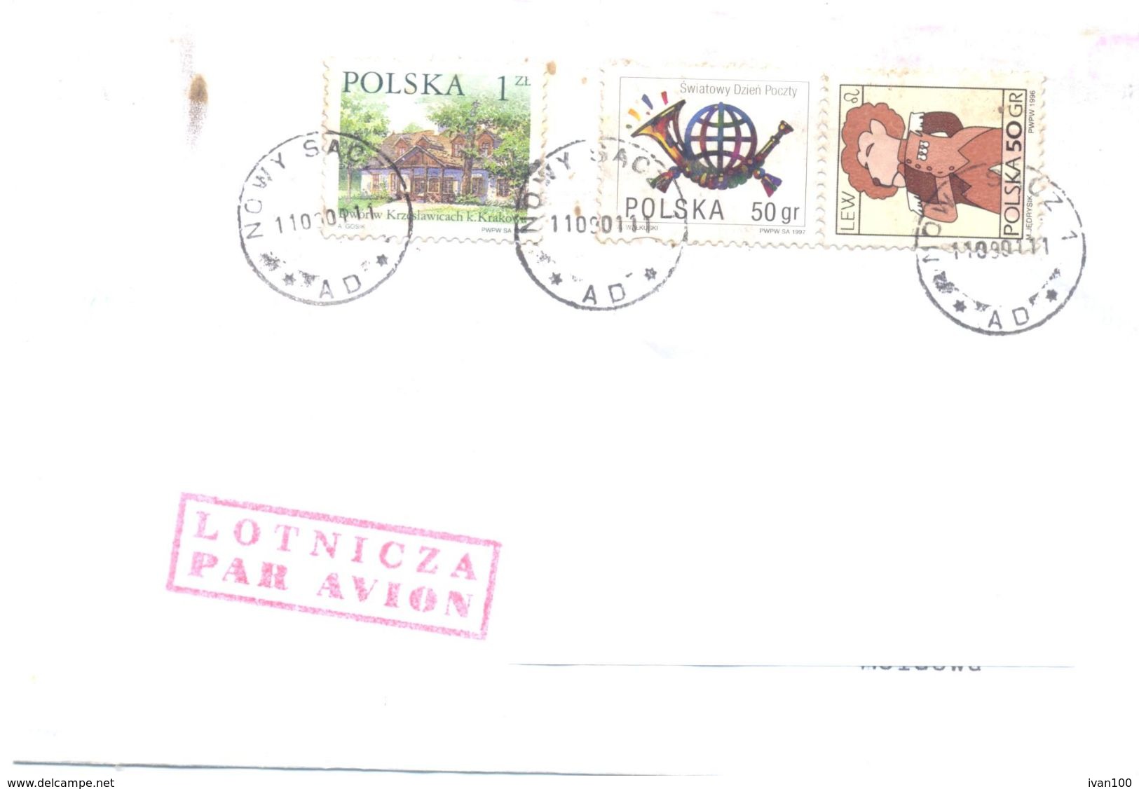 2001. Poland, The Letter Sent  By Air-mail Post To Moldova - Cartas & Documentos