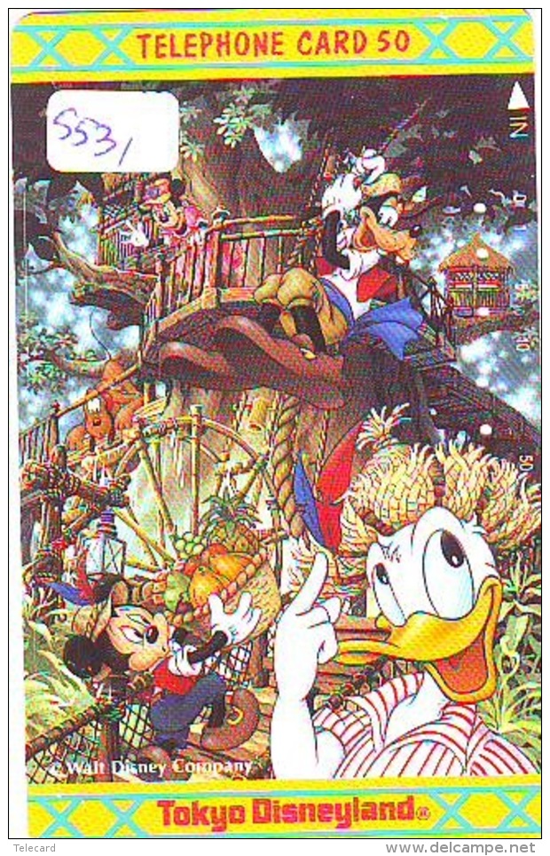 Télécarte Japon * 110-148765 * DISNEY Disneyland (5531) Donald Mickey Minnie * Japan Phonecard Telefonkarte - Disney