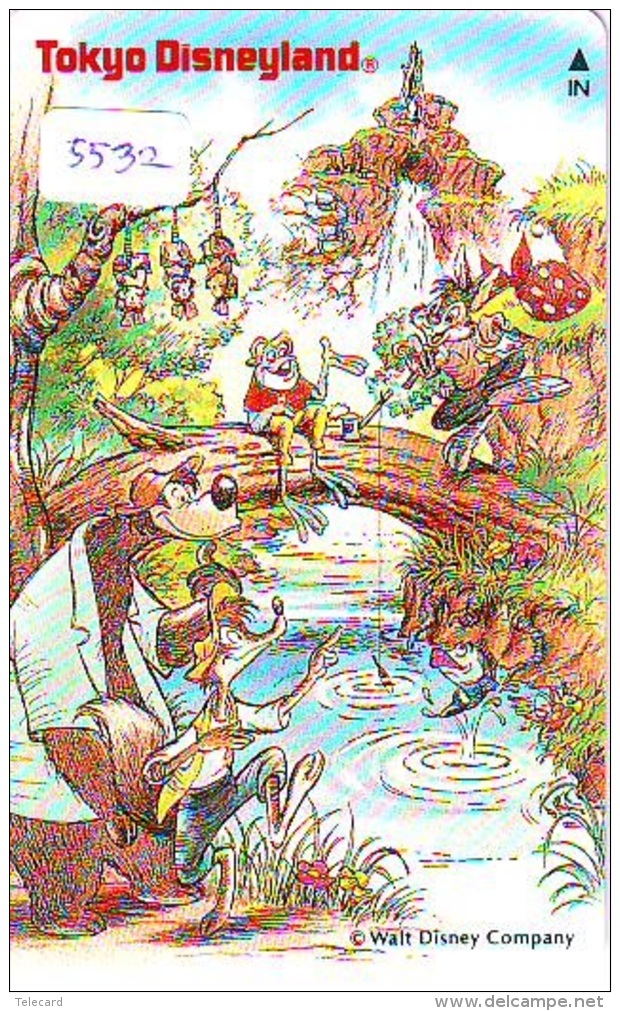 Télécarte Japon * 110-158717 * DISNEY DISNEYLAND * (5532) Souris Renard Lapin Grenouille Bat Frog Rabbit Japan Phonecard - Disney