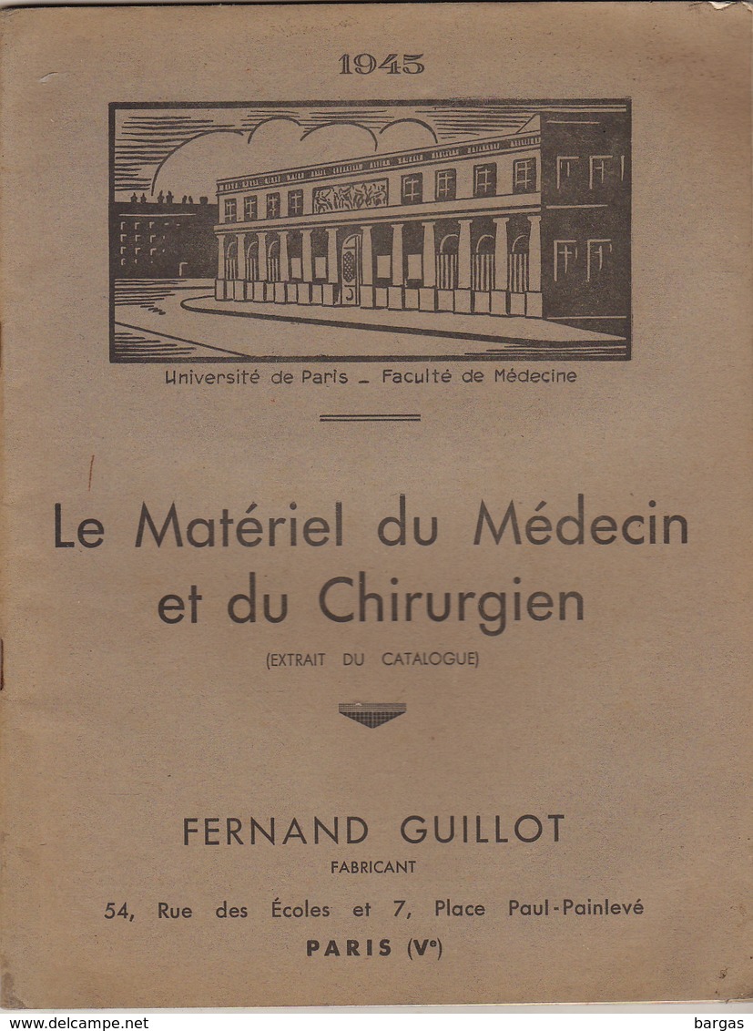 Catalogue Matériel Du Médecin Et Du Chirurgien Université De Paris Ferand Guillot Fabricant - Autres & Non Classés