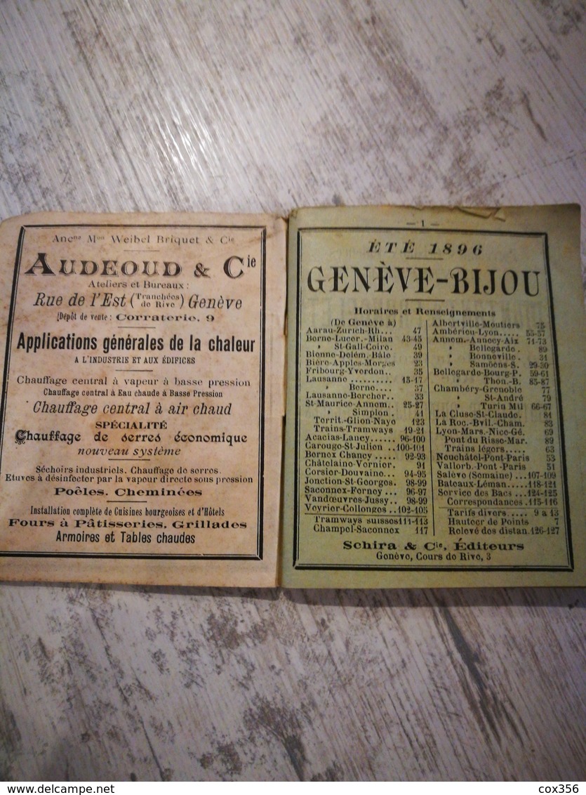 Petit Livret Publicitaire été 1896 Genève Bijoux - Kleinformat : ...-1900