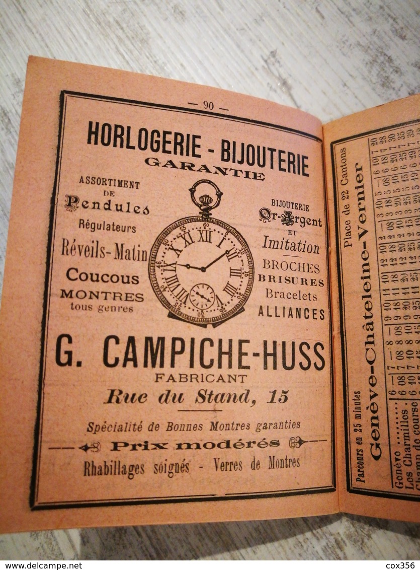Petit livret publicitaire été 1896 Genève bijoux
