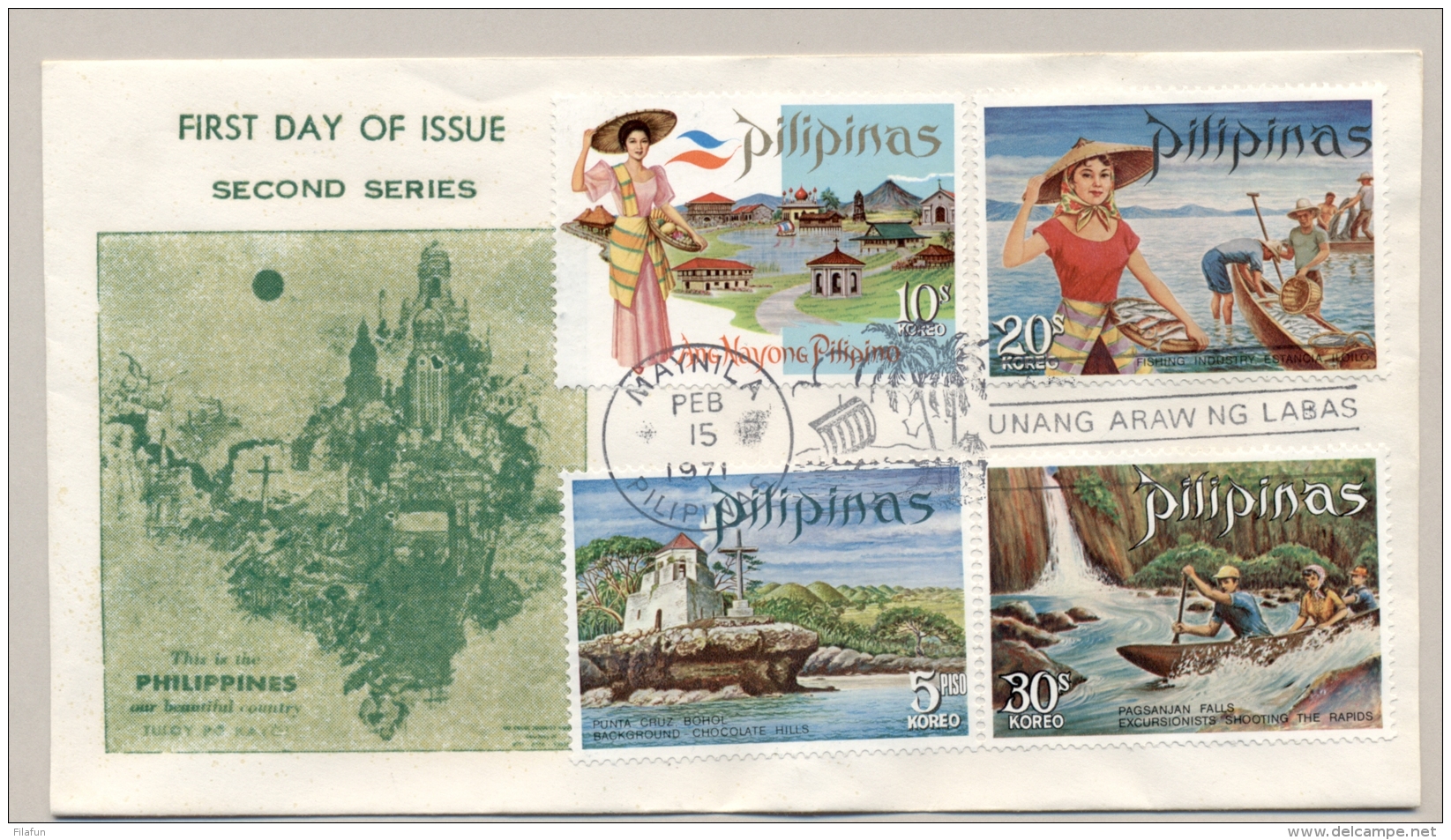 Pilipinas / Phillipines - 1971 - 3 FDC's - No Address - Tourism, Fishing - Filippijnen