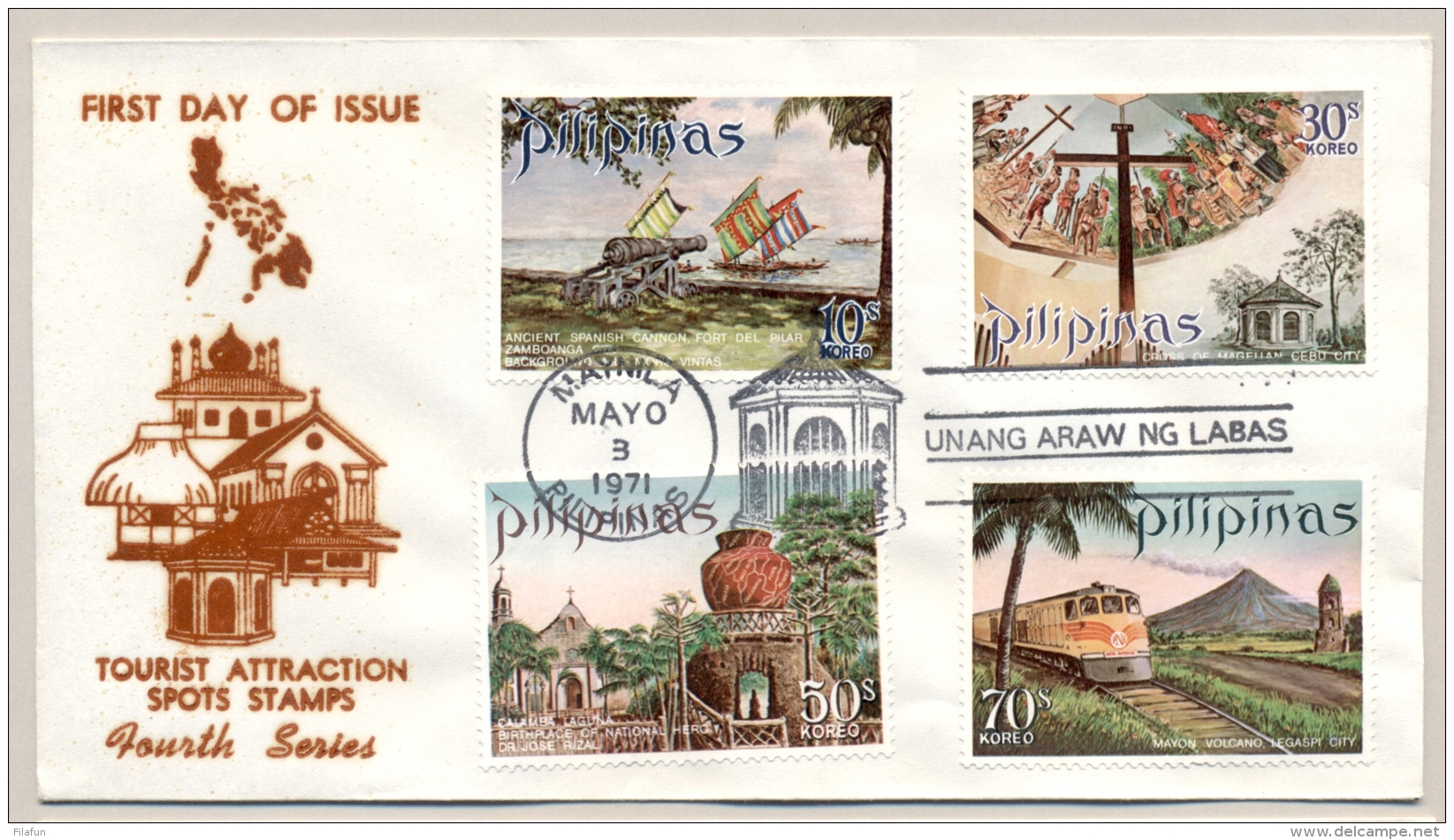 Pilipinas / Phillipines - 1971 - 3 FDC's - No Address - Tourism, Law - Filippijnen