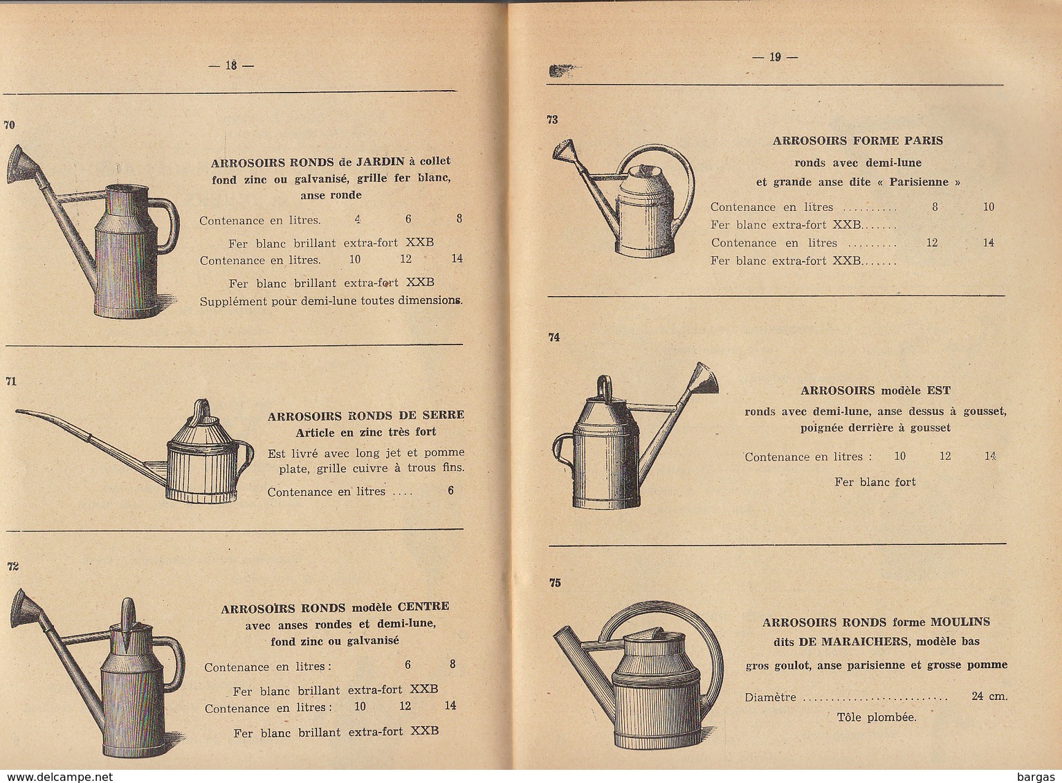 Catalogue Ménage Et Laiterie Ferblanterie Chevalier Bertrand Moulins Allier Pêche Camping Laiterie Arrosoir Mesure ... - Autres & Non Classés