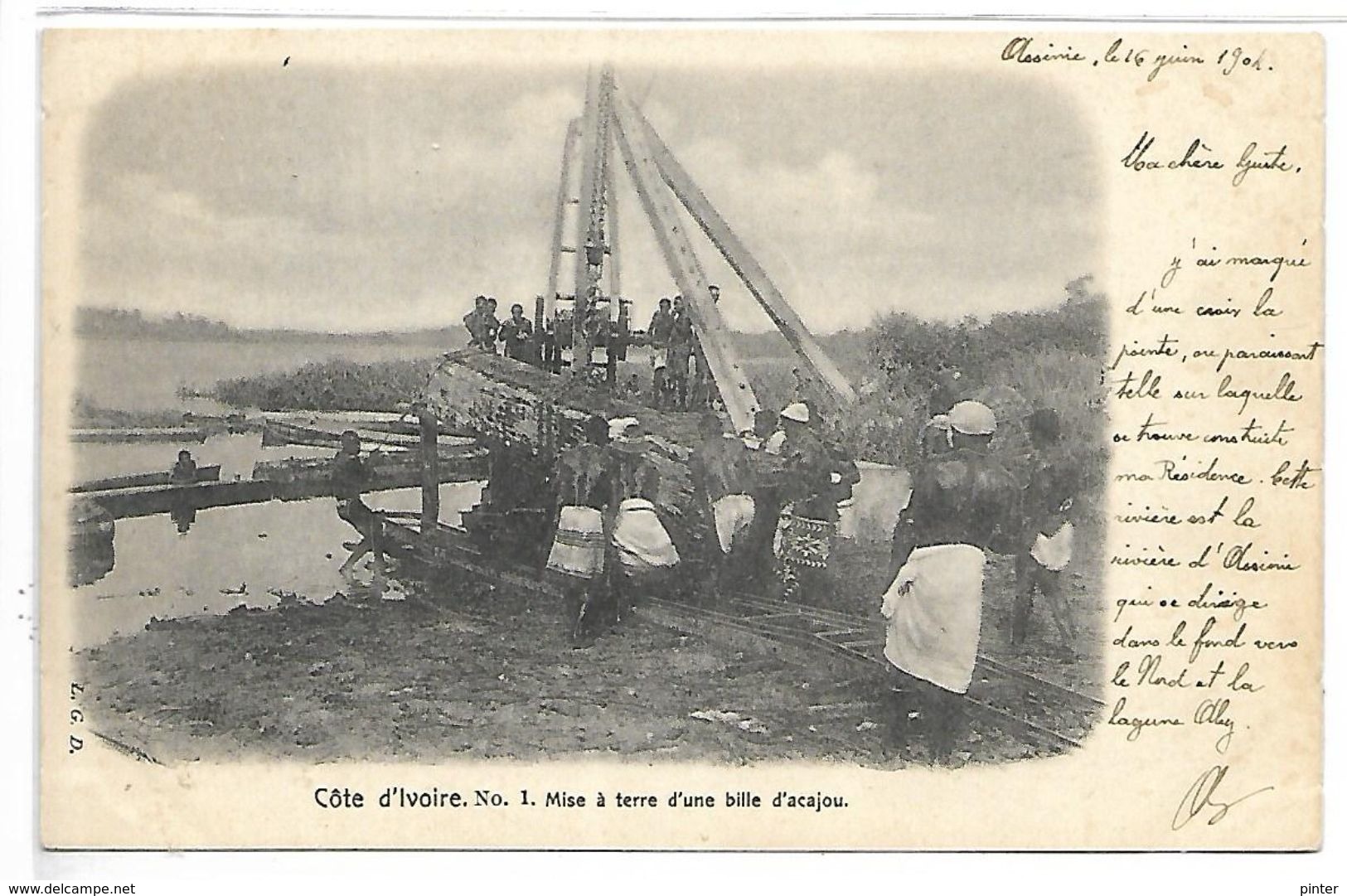 COTE D'IVOIRE - N° 1 - Mise à Terre D'une Bille D'acajou - Côte-d'Ivoire