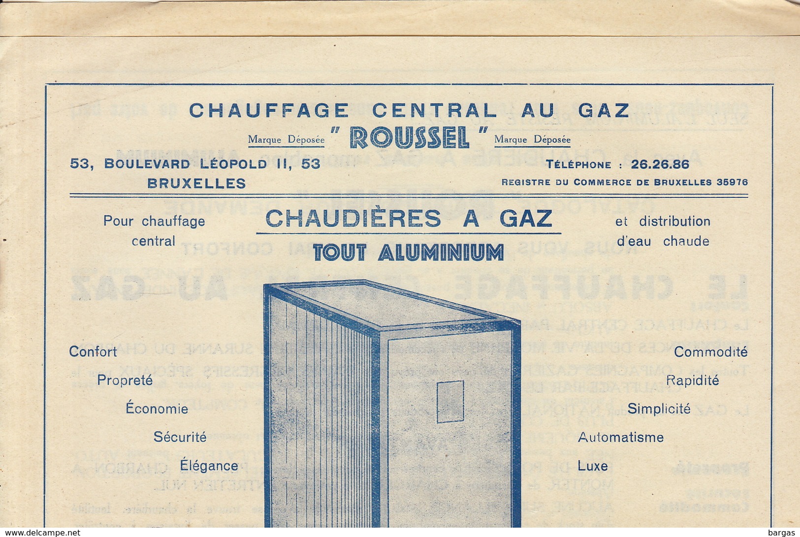 Chauffage Central Au Gaz ROUSSEL Bruxelles Cuisinière Cuisine - Électricité & Gaz