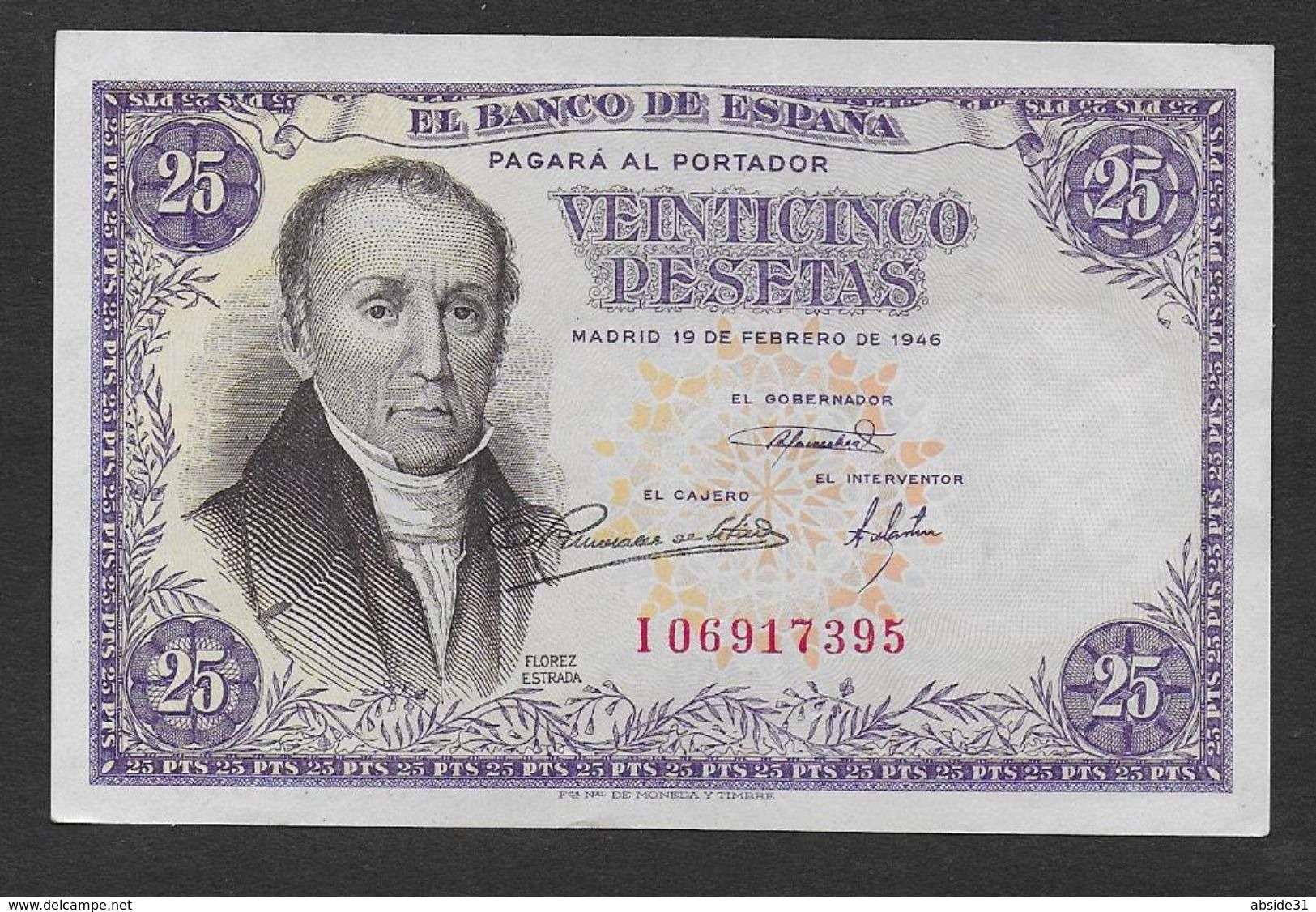 ESPAGNE -  Billet De 25 Pesetas De 1946 - NEUF - 25 Pesetas