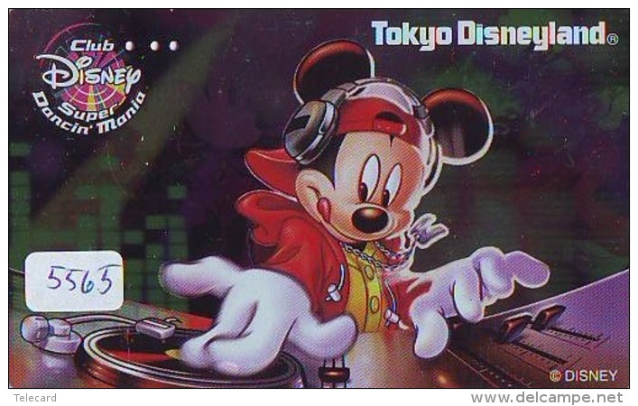 Télécarte Métal Argent Japon DISNEY * 110-209942 - Mickey Disc Jockey Musique (5565) Japan Silver Music Phonecard - Disney