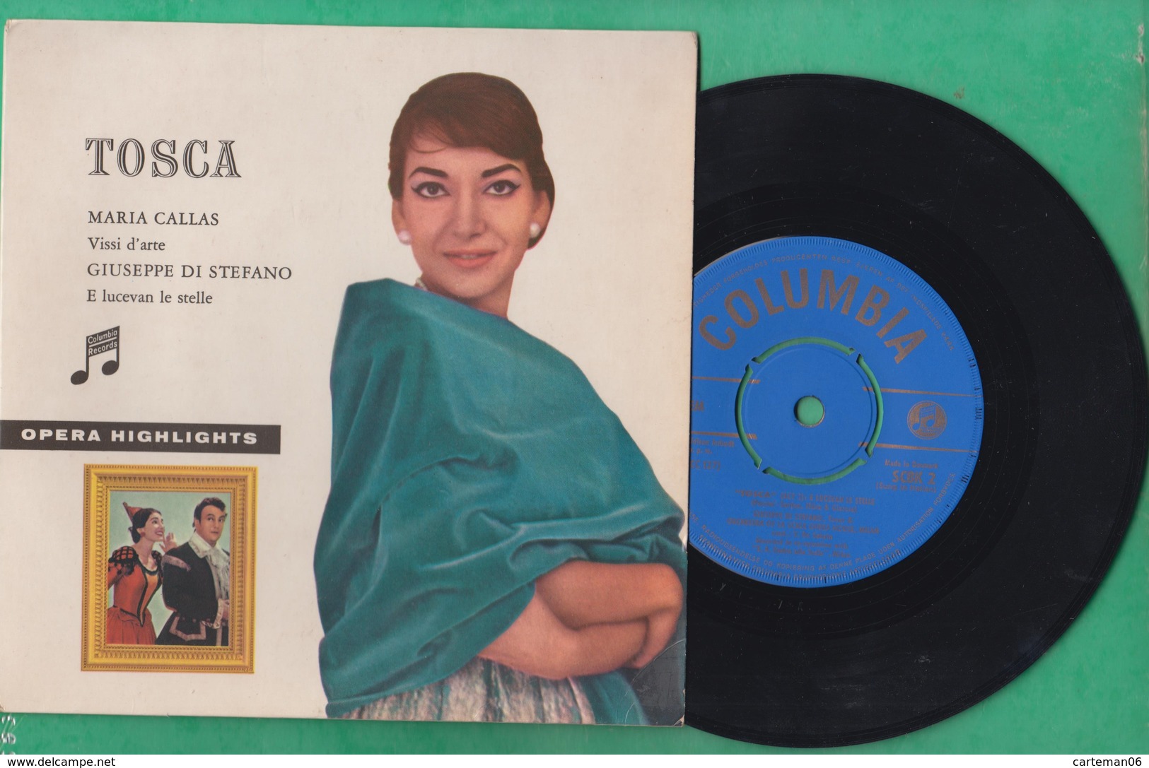 45 T - Maria Callas Vissi D'arte - Guiseppe Di Stefano - E Lucevan Le Stelle - Tosca - Colombia - Opéra & Opérette