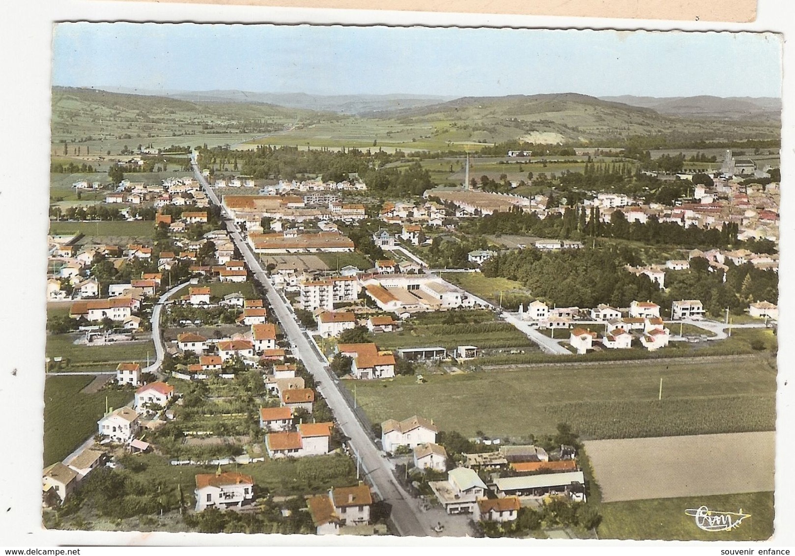 CP Laroque D'Olmes Vue Panoramique Aérienne Route De Lavelanet 09 Ariège - Autres & Non Classés