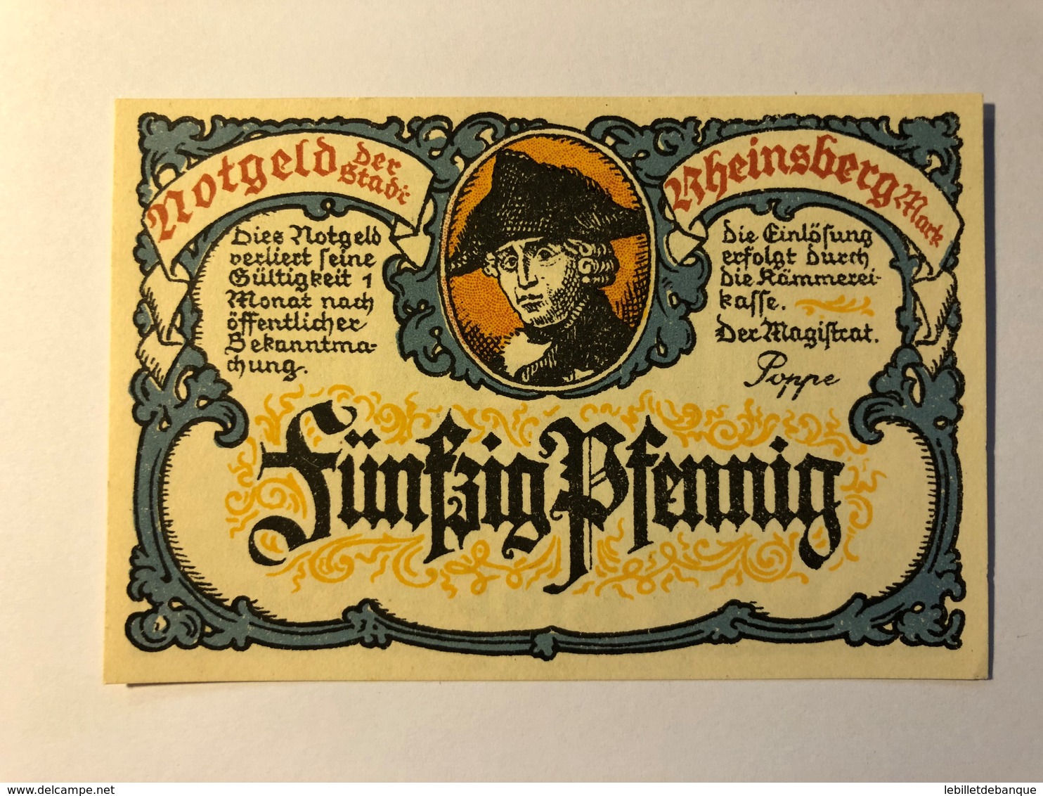 Allemagne Notgeld Rheinsberg 50 Pfennig - Collections