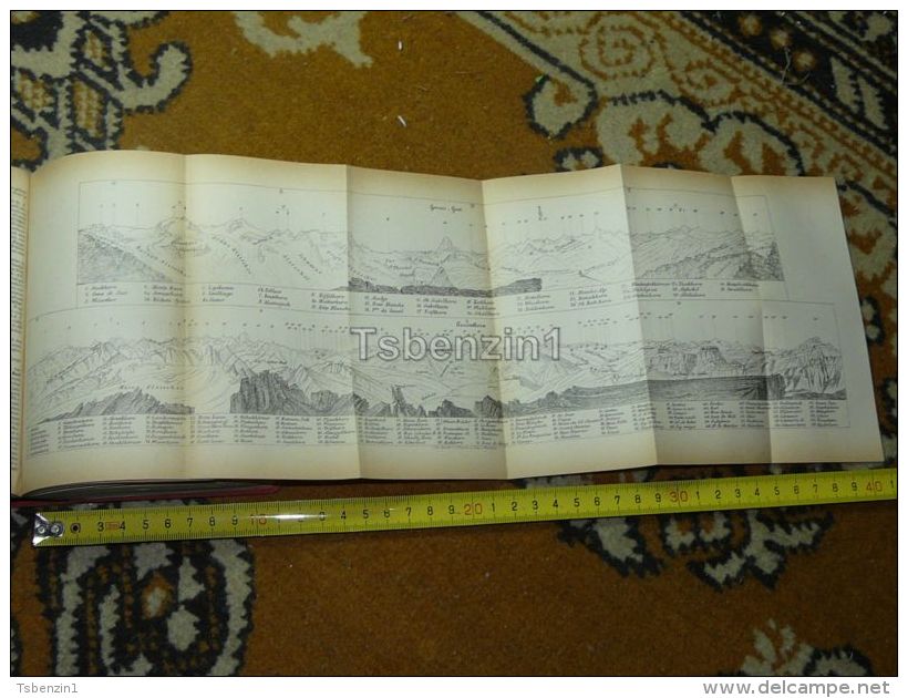Torrenthorn Gornergrat Zermatt Thal Gletscher Switzerland Map Karte 1892 - Cartes Géographiques