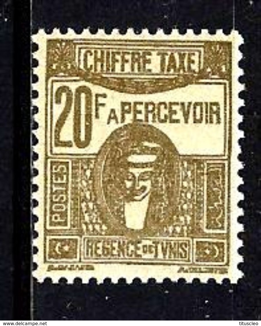 TUNISIE T64** 20f Brun-olive Déesse Cathaginoise - Postage Due