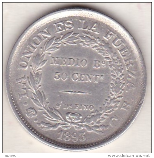 Bolivie . 50 Centavos 1893 C.B. Argent .KM# 161.5 - Bolivia