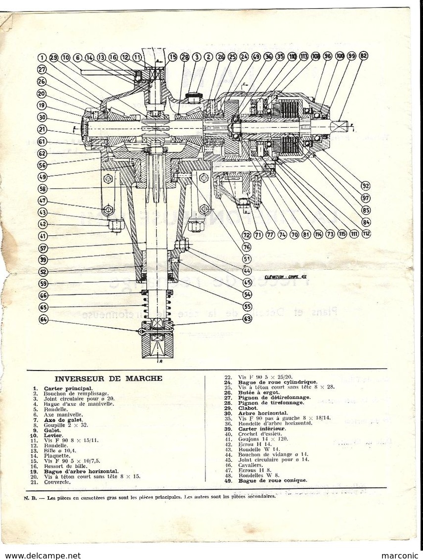 LA TIREFONNEUSE   J A M I  -  Pièces De Rechange, Plans Et Détails De La Tête De Tirefonneuse - Other Apparatus