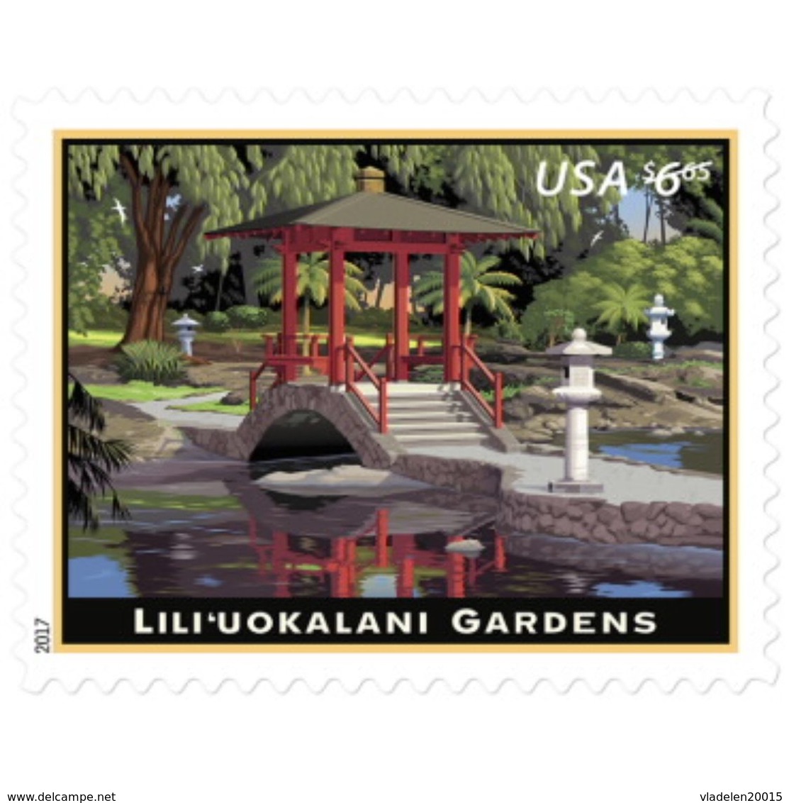 Stamps USA 2017. Liliuokalani Gardens. Priority Postage. - Ongebruikt