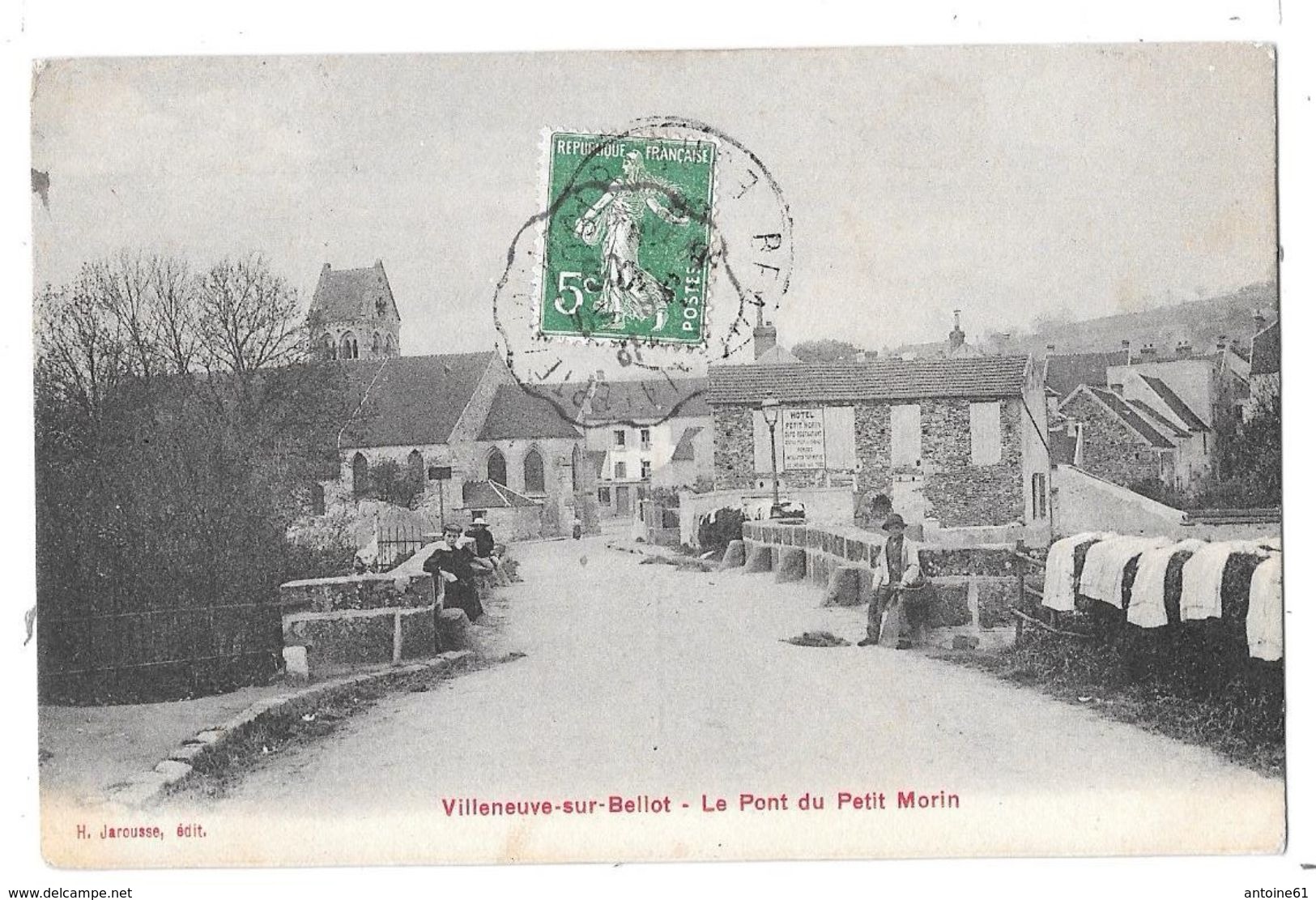 VILLENEUVE SUR BELLOT - Le Pont Du Petit Morin (vue Animée - Linge étendu Sur La Haie) - Other & Unclassified