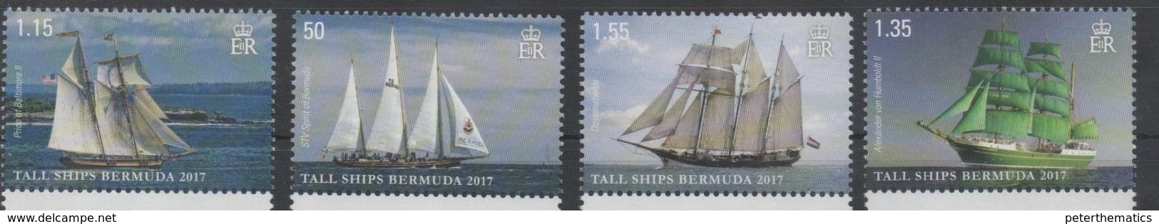 BERMUDA , 2017, MNH, SHIPS, TALL SHIPS OF BERMUDA, 4v - Barche