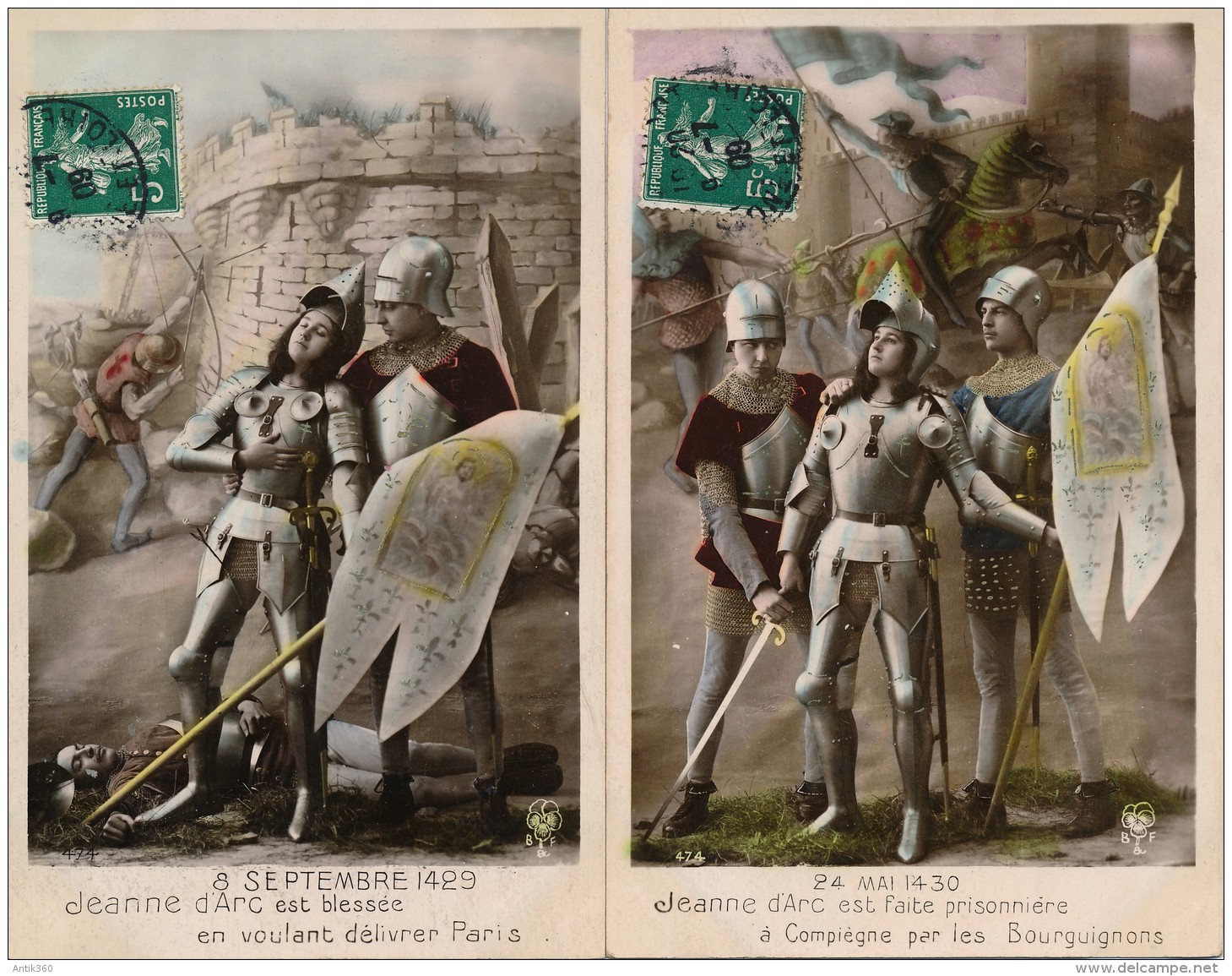Lot De 2 CPA Jeanne D'Arc - Historische Persönlichkeiten