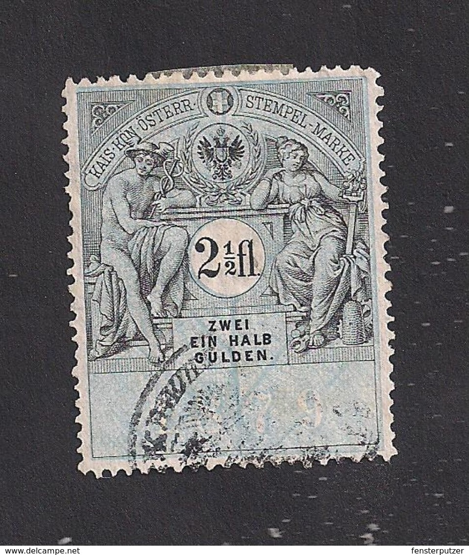 1 Austria Revenue 2 1/2 Fl. 1879 Mit WASSERZEICHEN - Revenue Stamps